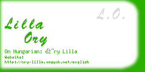 lilla ory business card